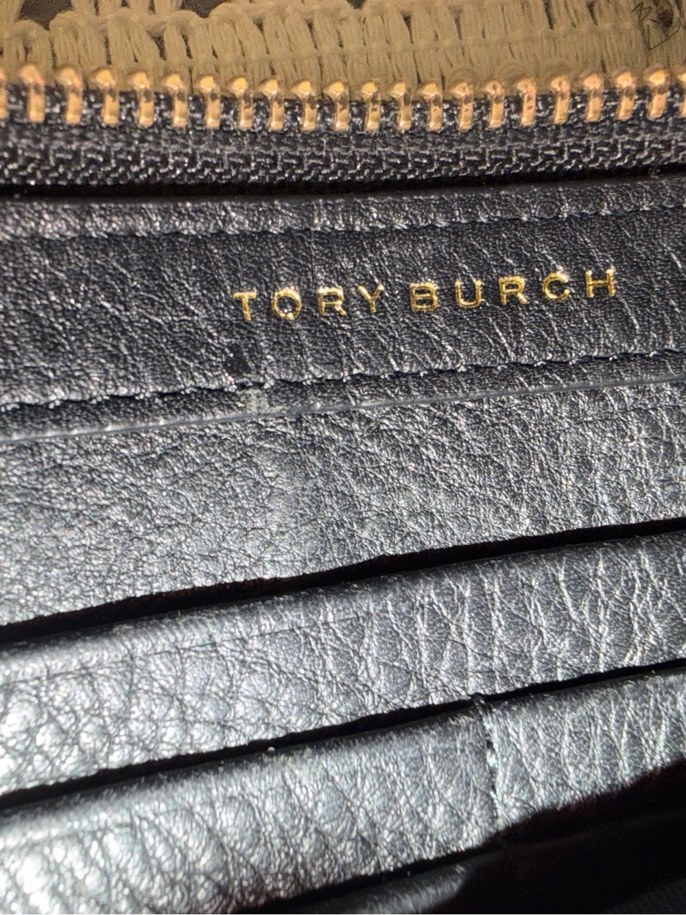 Tory Burch Black Pebbled Leather Crossbody with Gold Logo - Picture 4 of 5